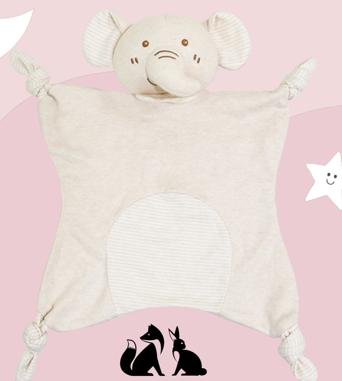 Pequena Manta de Conforto Algodão Orgânico Elefante