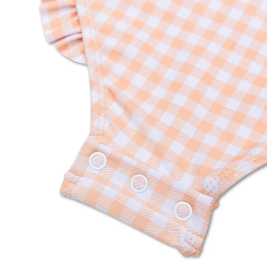 Fato de banho Sunset Gird Laranja - Branco + Chapéu