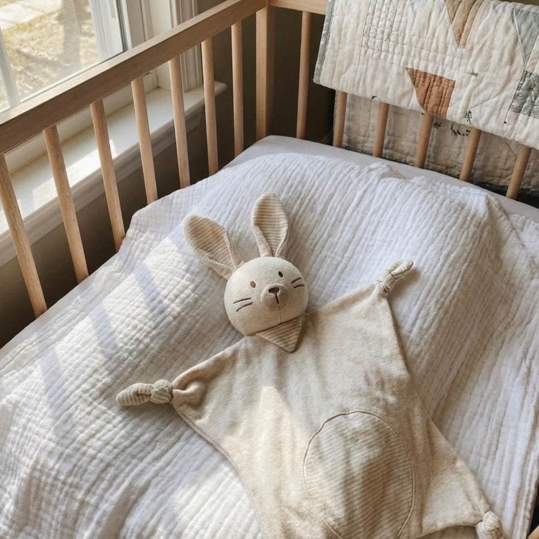 Pequena Manta de Conforto Algodão Orgânico Coelhinho