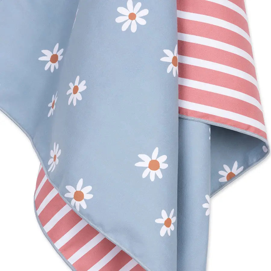 Toalha de Microfibra Floral Azul