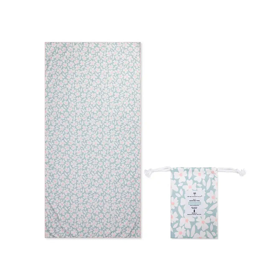Floral Striped Microfiber Towel