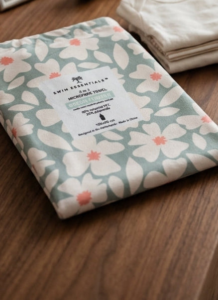 Toalha Microfibra Floral Riscas