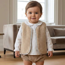 Colete de Menina Bebé com Pelo.