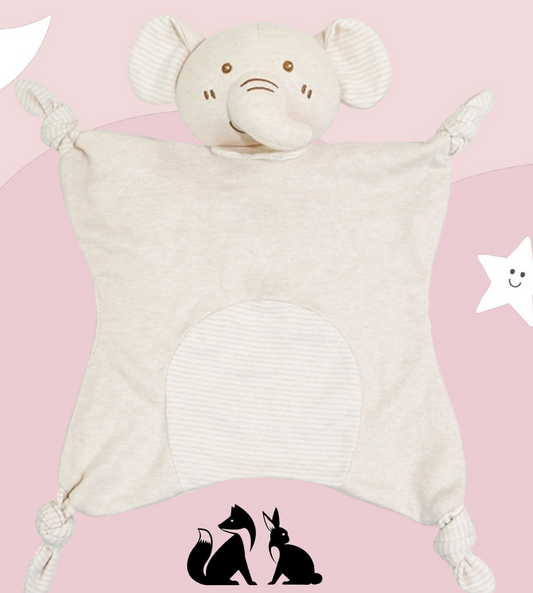 Pequena Manta de Conforto Algodão Orgânico Elefante