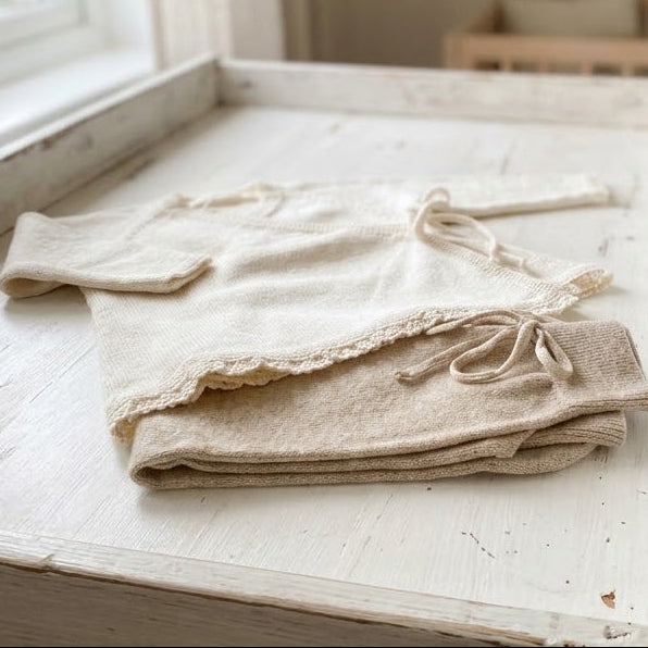 Camisola Trespasse com Detalhe em Renda cream  + Calças em Tostado