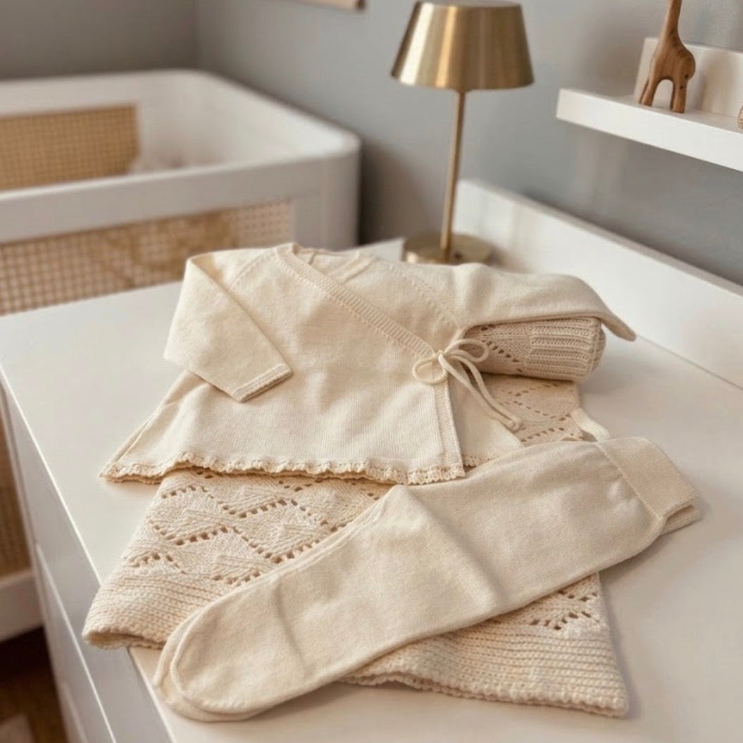 Camisola Trespasse com Detalhe em Renda + Calças + Manta