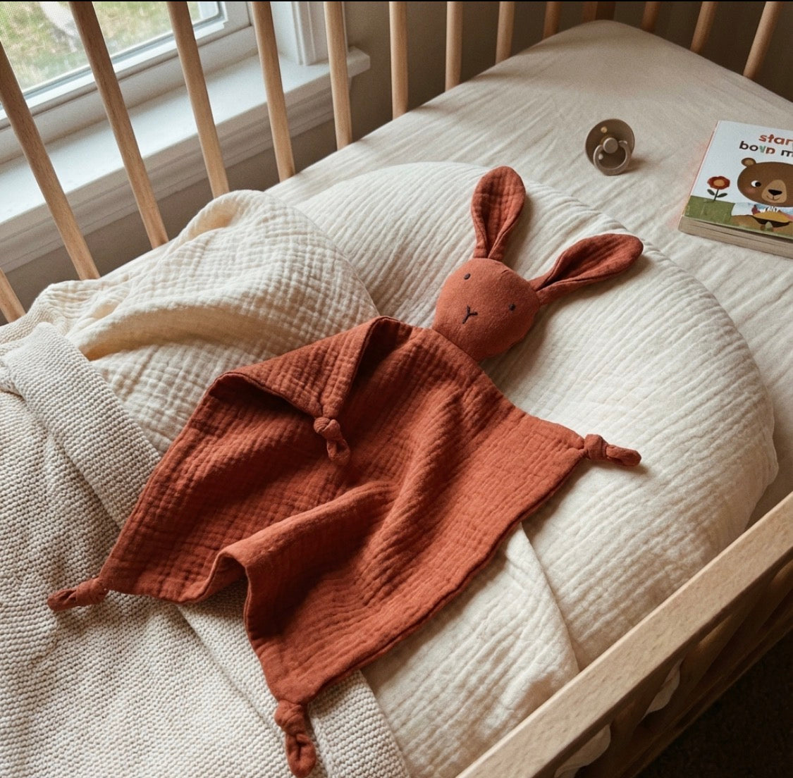 Pano de Abraço Coelhinho Algodão Orgânico. 6 cores