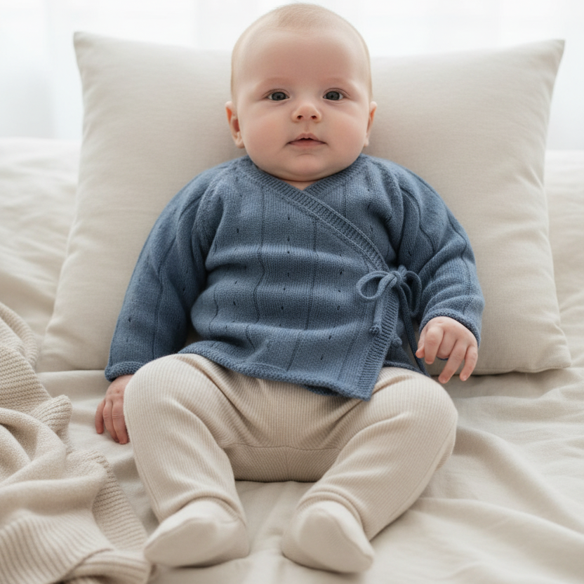 Bebé com camisola Castle azul e calças Liam
