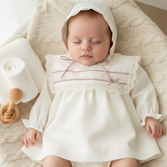 Bebé com vestido e touca - versão 2