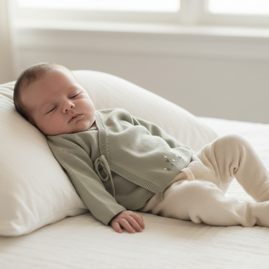 Bebé de 1 mês no conjunto