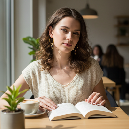 Brincos Pipa Labradorite