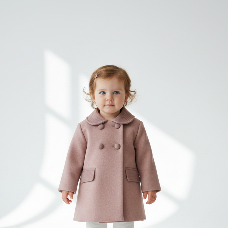 Casaco rosa com dois bolsos falsos