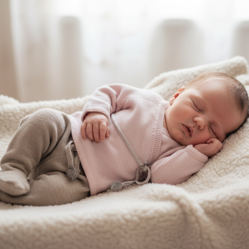Conjunto Cira Pink Toasted num recém-nascido