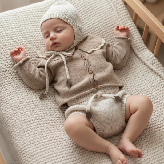 Conjunto completo tricot cream