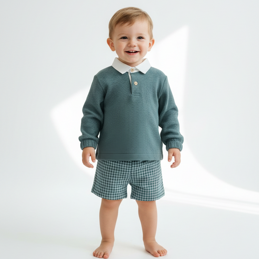 Conjunto em menino de pé - sem suspensórios