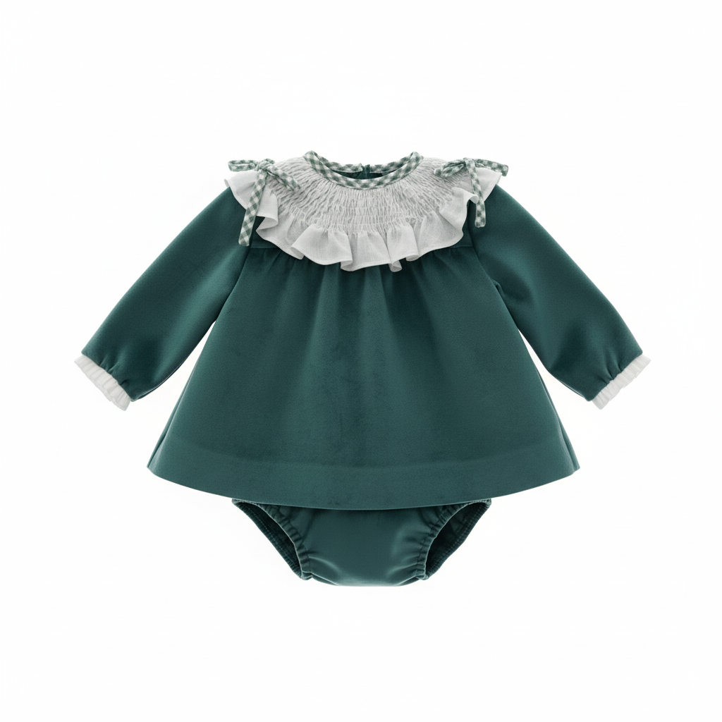 Conjunto verde com fundo branco