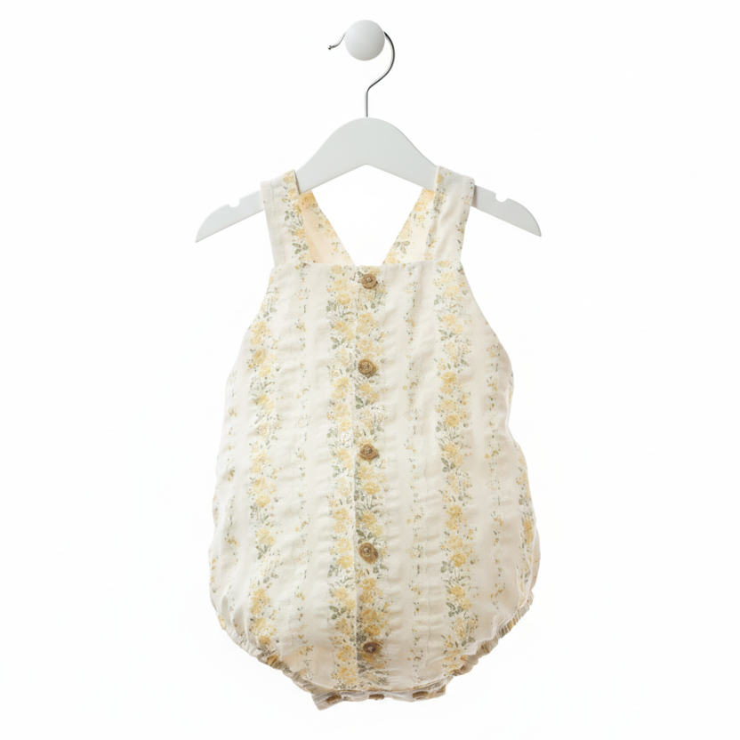 Jardineira floral Yoedy em cabide branco