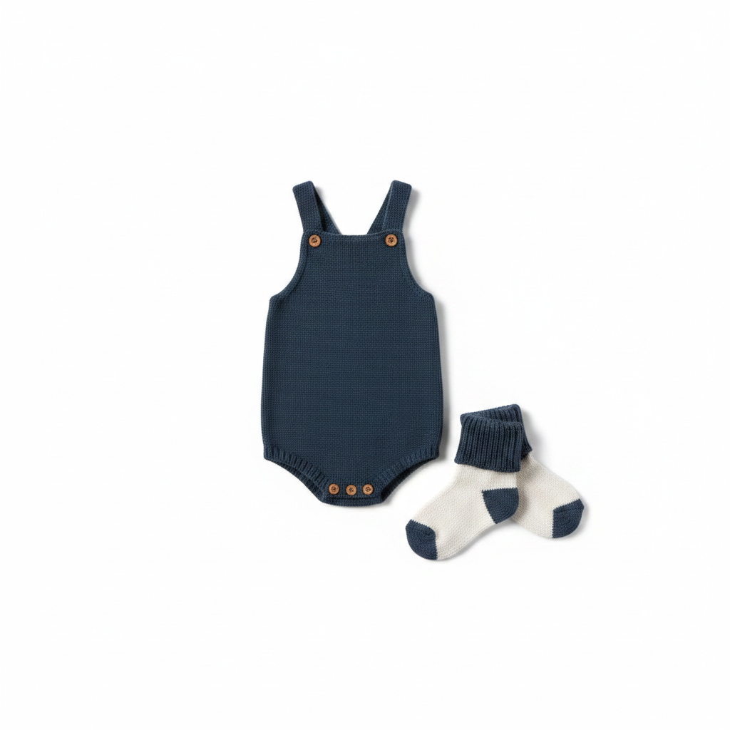 Romper e Meias Azul v3