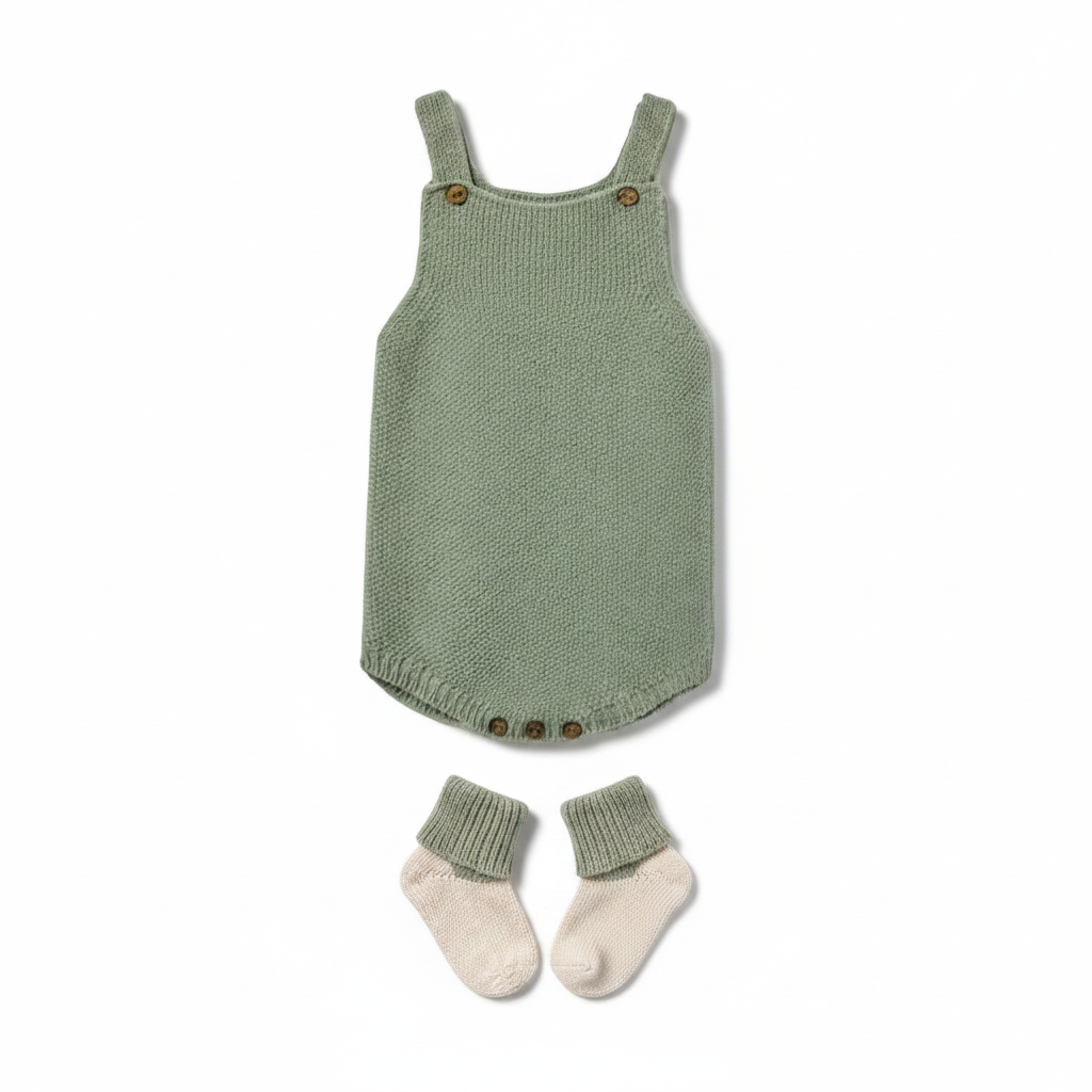 Romper e Meias Sage Green