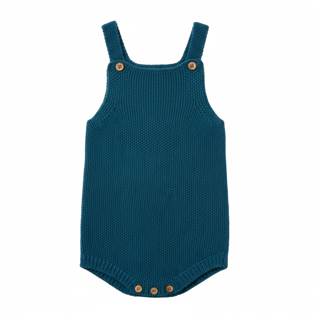 Romper malha azul - formato quadrado