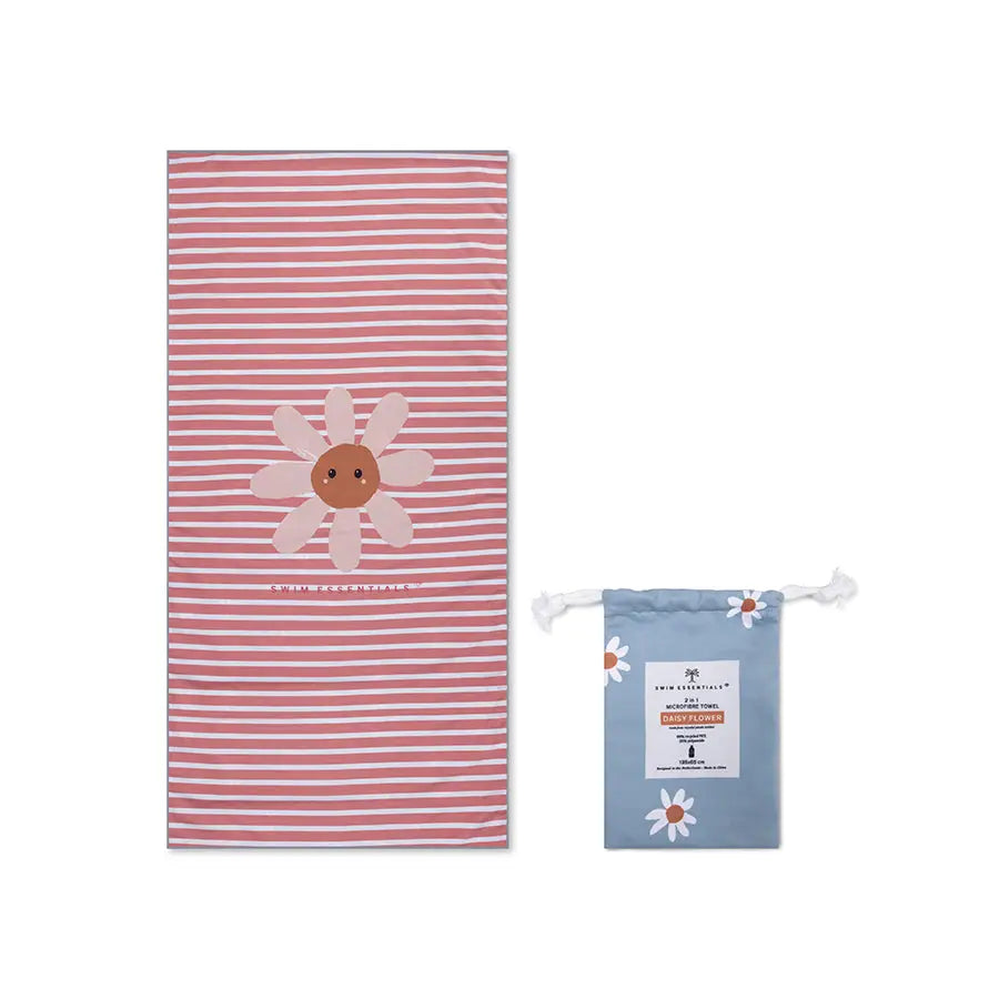 Blue Floral Microfiber Towel