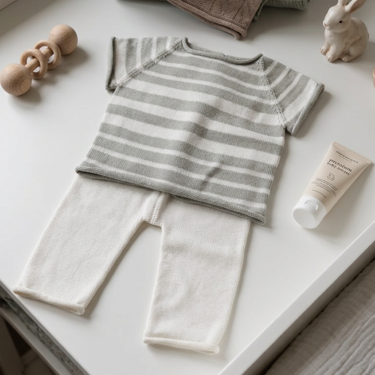 Calças sem pés + camisola riscas