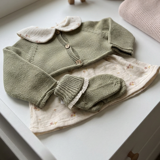 Casaco + Blusa + Meias | 100% Algodão Orgânico | 1 mês